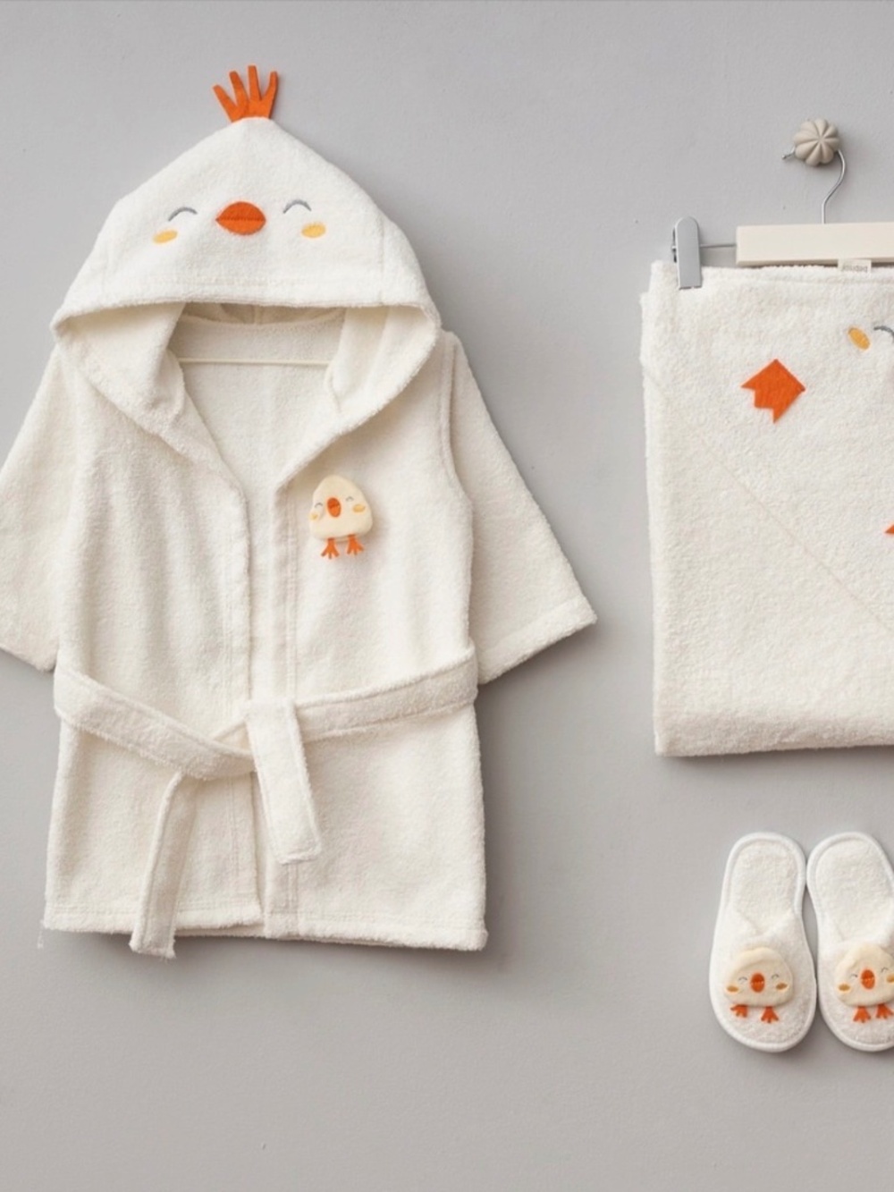 Duck Design Organic Baby Hooded Bathrobe Set Duck Themed Baby Gift